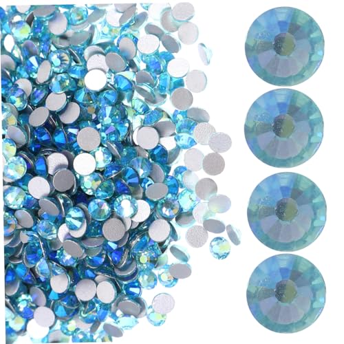 Homoyoyo 1440 Stück Teiliges Strasssteine Flatback Glasrundsteine für Nageldesign und DIY Bastelarbeiten Glänzende Schmucksteine zum Kleben Geeignet für Kleidung Schuhe Taschen Dekoration von Homoyoyo
