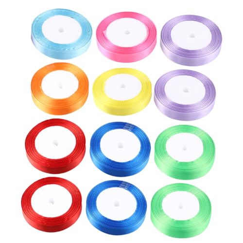 Homoyoyo 15 Rolle Bunte Satinbänder für DIY Bastelband Verschiedenen Farben für Verpackungen und Festliche Dekorationen Langlebig und Wiederverwendbar von Homoyoyo