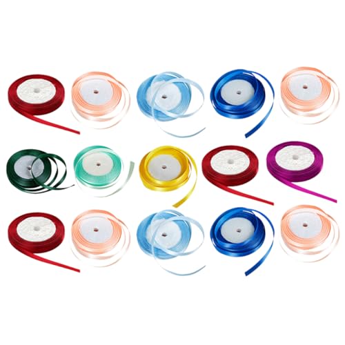 Homoyoyo 15 Rollen Satin Geschenkband mit Doppelrand für DIY Bastelprojekte und Hochzeitsdekoration Vielseitig Einsetzbar für und Blumenarrangements Homoyoyo 15 Rollen Satin Geschenkband mit Doppelrand für DIY Bastelprojekte und Hochzeitsdekoration Vielseitig Einsetzbar für und Blumenarrangements von Homoyoyo