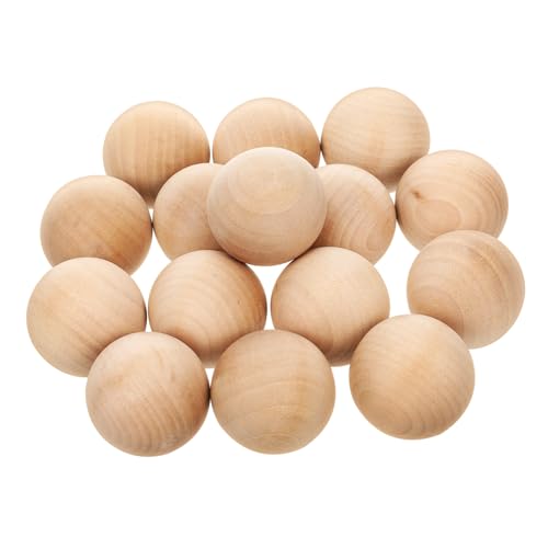 Homoyoyo 15 Stück Teiliges Holzkugeln aus Massivem Hartholz Unbehandelt Runde Holzperlen zum Basteln Dekorieren und DIY Handwerk für Zeitlose Wohnkultur und Kreative Projekte von Homoyoyo