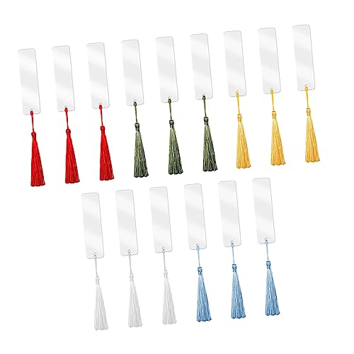 Homoyoyo 15 Stück Teiliges Lesezeichen mit Loch und Bunter Quaste Sublimationsfähiges DIY Bastelmaterial Robustes Wärmetransfer Lesezeichen für Schülergeschenke und Kreative Homoyoyo 15 Stück Teiliges Lesezeichen mit Loch und Bunter Quaste Sublimationsfähiges DIY Bastelmaterial Robustes Wärmetransfer Lesezeichen für Schülergeschenke und Kreative von Homoyoyo