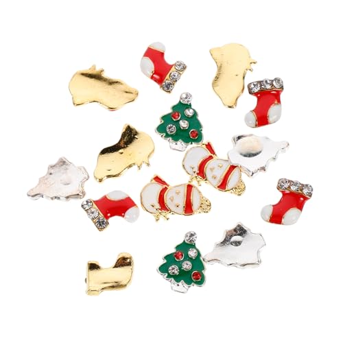 Homoyoyo 15 Stück Teiliges Weihnachts Nagel Charm aus Langlebiger Legierung Einfache DIY Nail Art Dekoration für Maniküre für Weihnachtsfeiern und Kompakt und Praktisch von Homoyoyo