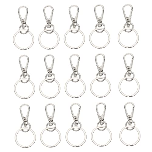 Homoyoyo 15 Stück Zinc Alloy Schlüsselanhänger Karabiner Clips Teiliges für Schlüsselorganisation DIY Projekte und Schmuckherstellung Leicht und Handlich Einfach zu Bedienen von Homoyoyo