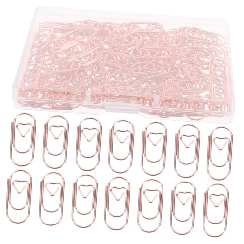 Homoyoyo 150 Stück Liebe Büroklammer scrapbooking zubehör schreibtisch dekoration papierklemmen Büroklammern süß süße Büroklammern Büro Büroklammern kleine Büroklammer Metall Rose Gold von Homoyoyo