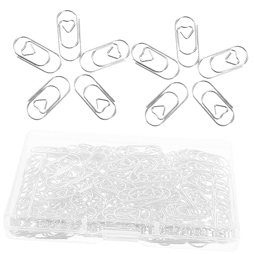 Homoyoyo 150 Stück Mini-Liebes-Büroklammern Büroklammern bunt geformte Büroklammern Mini-Büroklammern bookmarks scrapbooking zubehör Büroklammer aus Metall Büroklammern aus Metall Silver von Homoyoyo