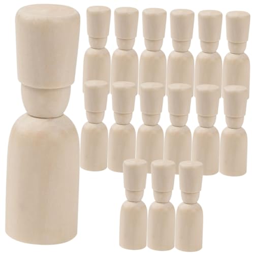 Homoyoyo 15Stücke DIY Holz Puppen Unbemalte Peg Puppen Sicherem Holz für Kreative Bastelprojekte und Malspaß für DIY Kunsthandwerk von Homoyoyo