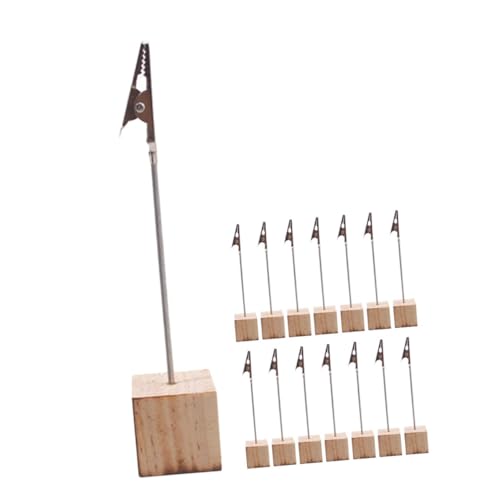 Homoyoyo 15Stücke Retro Holz Visitenkartenhalter Multifunktionaler Tischkartenständer für Hochzeiten Büro Stabiler Tischnummernhalter mit Einzigartigem Design für Fotos von Homoyoyo