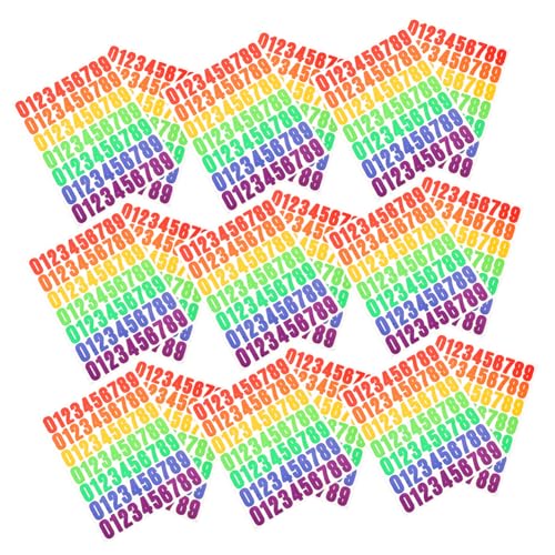 Homoyoyo 16 Blatt Bunte Zahlaufkleber Selbstklebende Wasserdichte Vinyl Nummernsticker Für Planer Journale Scrapbooking Diy Organizer von Homoyoyo