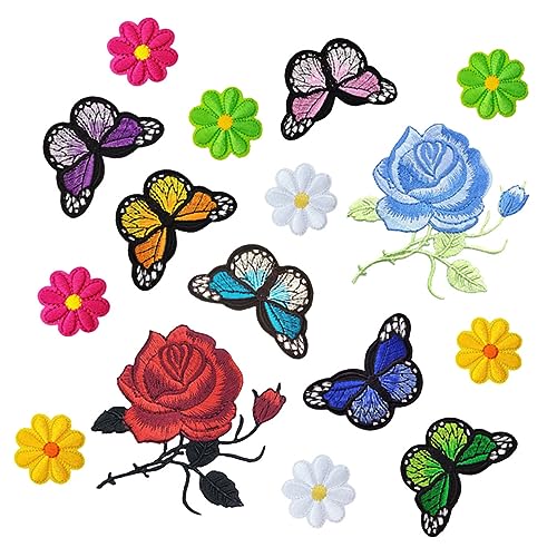 Homoyoyo 16 Stck Teiliges Blumen Aufnäher zum Aufbügeln Bunte Schmetterling Patch Applikationen Bestickte Textilflicken für DIY Kleidung Jeans Taschen Hüte und Kreative Nähprojekte Homoyoyo 16 Stck Teiliges Blumen Aufnäher zum Aufbügeln Bunte Schmetterling Patch Applikationen Bestickte Textilflicken für DIY Kleidung Jeans Taschen Hüte und Kreative Nähprojekte von Homoyoyo