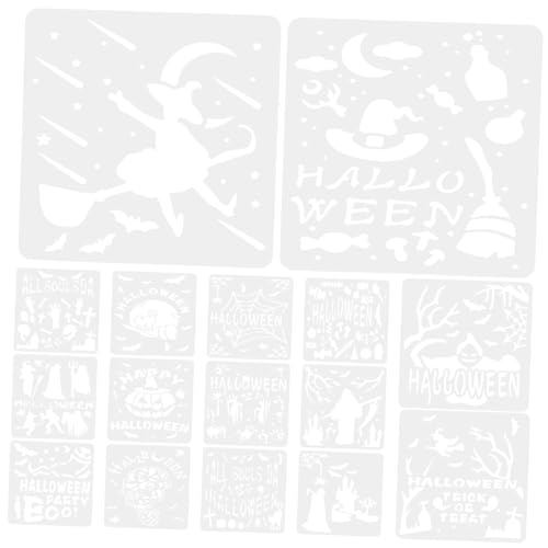 Homoyoyo 16 Stück Teiliges Halloween Schablonen für Wiederverwendbare Zeichenschablonen mit Verschiedenen Motiven für Kreative Bastelprojekte und Dekorationen von Homoyoyo