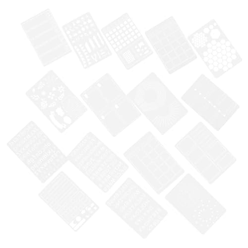 Homoyoyo 16 Stück Teiliges Journal Schablonen aus Pet Wiederverwendbare Glatte DIY Zeichenschablonen für Scrapbooking Planer Vielseitige Muster Langlebig und Leicht zu Reinigen von Homoyoyo