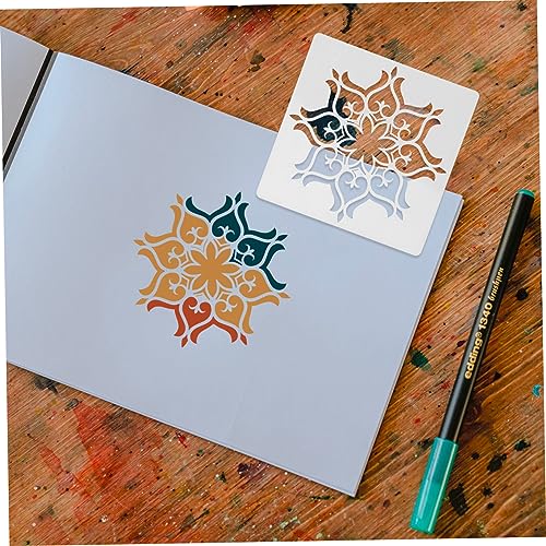 Homoyoyo 16 Stück Teiliges Mandala Schablonen aus Umweltfreundlichem Pet Wiederverwendbare Malvorlagen mit Verschiedenen Blumenmustern Waschbar für DIY Bastelarbeiten und Zeichenübungen von Homoyoyo