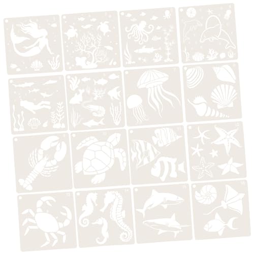 Homoyoyo 16 Stück Teiliges Wiederverwendbares Meerestier motiven für DIY Holzschilder Scrapbooking und Heimdekor Klare Muster Vielseitig für Wände Möbel Stoffe und Bastelprojekte Homoyoyo 16 Stück Teiliges Wiederverwendbares Meerestier motiven für DIY Holzschilder Scrapbooking und Heimdekor Klare Muster Vielseitig für Wände Möbel Stoffe und Bastelprojekte von Homoyoyo