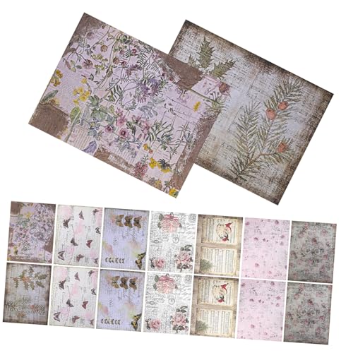 Homoyoyo 16 Stück Vintage Hand Account Dekorationspapier Teiliges für DIY Scrapbook und Journal Retro Hintergrundpapier für Notizbücher Karten und Bastelprojekte von Homoyoyo