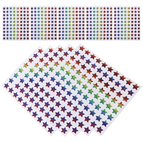 Homoyoyo 18 Blatt Bunte Stern Aufkleber Selbstklebende Ästhetische Sticker für Scrapbooking Dekoration und Kreative Projekte für und DIY Handwerk von Homoyoyo