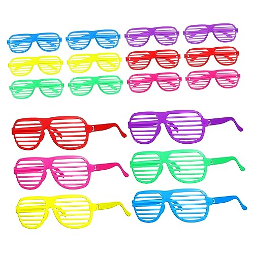 Homoyoyo 18 Stück Farbenfrohe Brille Party rahmen Gläser Sonne Szene Accessoires für Festival-Outfits Neonfarbene Brille Verschlussschatten Accessoires der 90er Kostümbrille Homoyoyo 18 Stück Farbenfrohe Brille Party rahmen Gläser Sonne Szene Accessoires für Festival-Outfits Neonfarbene Brille Verschlussschatten Accessoires der 90er Kostümbrille von Homoyoyo