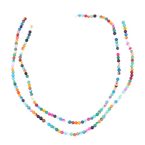 Homoyoyo 180 Stück Naturstein Perlen Runde Agate Lose Perlen für DIY Schmuck Heimdekoration und Bastelbedarf von Homoyoyo