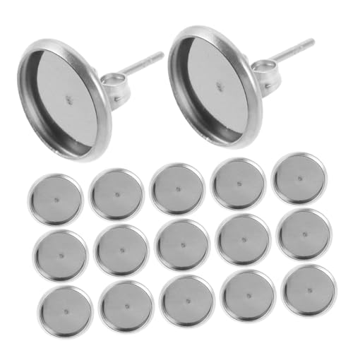 Homoyoyo 180 Stück Ohrringfassungen Für DIY Projekte Ohrringe Flache Runde Ohrring Befunde DIY Schmuck Ohrringfassungen Runde Lünetten Ohrstecker Fassungen von Homoyoyo