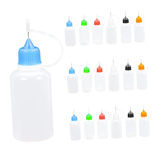 Homoyoyo 18Stücke Teiliges Nadelspitzen Applikatorflaschen Quetschflasche für Präzise Klebeanwendungen für DIY Projekte Handwerk und Modellbau Farben von Homoyoyo