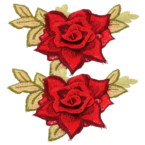 Homoyoyo 1Paar Blumenflicken für Kleidung Bestickte Aufnäher Reparaturmaterial für Jeansjacken Rucksäcke und DIY Projekte Rot Langlebig und Homoyoyo 1Paar Blumenflicken für Kleidung Bestickte Aufnäher Reparaturmaterial für Jeansjacken Rucksäcke und DIY Projekte Rot Langlebig und von Homoyoyo