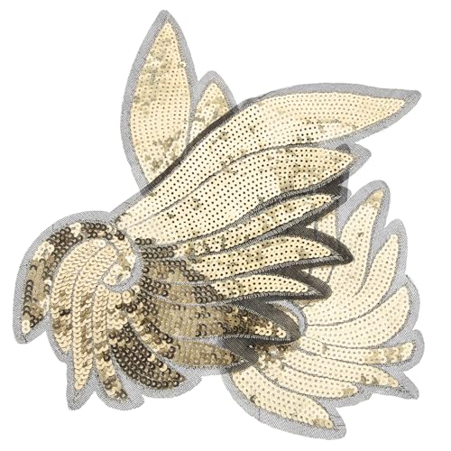 Homoyoyo 1Paar Glitzernde Engelsflügel Pailletten Aufnäher Für DIY Kleidung Schickes Kostümzubehör Für Partys Und Festivals Glitzernde Applikationen Für Jacken Und Outfits von Homoyoyo