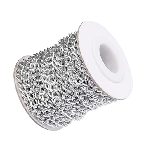 Homoyoyo 1Rolle Aluminiumkette für DIY Projekte Verdrehte Linkketten Leicht und Langlebig für Taschen Kleidung Schmuck und Mehr von Homoyoyo