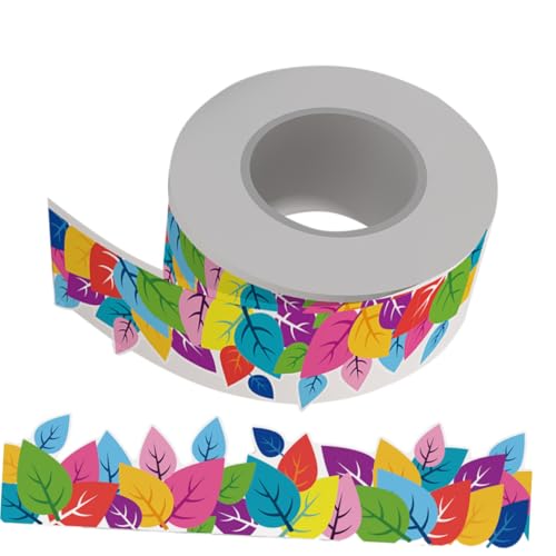 Homoyoyo 1Rolle Dekorativer Randaufkleber Für Pinnwände Wasserfeste Bordüren Für Klassenzimmer Selbstklebende Aufkleber Mit Kindlichem Blattdesign Für Bulletin von Homoyoyo