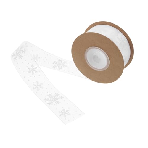 Homoyoyo 1Rolle Schneeflockenband Transparentes Ornament Band Für Winterdekoration Geschenkverpackungen Und Bastelprojekte Für Festliche Anlässe Und Feiertage von Homoyoyo