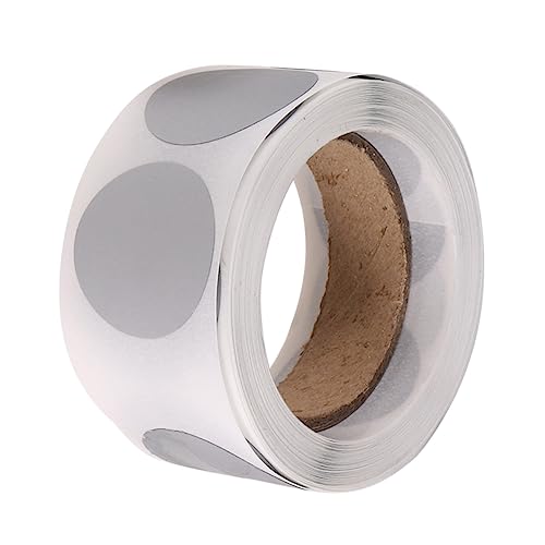 Homoyoyo 1Rolle Selbstklebende Runde Aufkleber für Silberne Rubbelaufkleber für DIY Geschenkverpackung und Handwerk Langlebig und Einfach zu Verwenden von Homoyoyo
