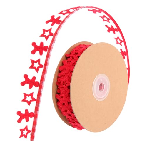 Homoyoyo 1Rolle Weihnachtsband Dickes Geschenkband Mit Stern Und Lebkuchenmann Muster Für Festliche Verpackungen Und Weihnachtspartys Homoyoyo 1Rolle Weihnachtsband Dickes Geschenkband Mit Stern Und Lebkuchenmann Muster Für Festliche Verpackungen Und Weihnachtspartys von Homoyoyo