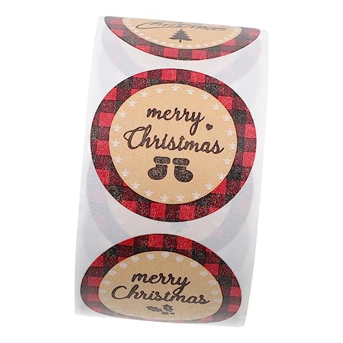 Homoyoyo 1Rolle Weihnachtsgeschenk Dichtungsaufkleber Kraftpapier Etiketten für Kreative Umschläge Selbstklebend Ablösbar für Dekoration und von Homoyoyo