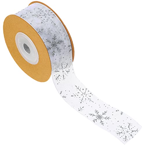 Homoyoyo 1Rolle Weihnachtsgeschenkband Mit Schneeflockenmotiv Silbernes Geschenkband Für Geschenkverpackungen Weihnachtsbaumdekoration Und Bastelprojekte Homoyoyo 1Rolle Weihnachtsgeschenkband Mit Schneeflockenmotiv Silbernes Geschenkband Für Geschenkverpackungen Weihnachtsbaumdekoration Und Bastelprojekte von Homoyoyo