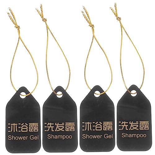 Homoyoyo 1Satz Acryl Shampoo Etiketten Wasserdichte Tags für Duschgel Toilettenartikel Markierung zur Einfachen Identifikation im Hotelbad von Homoyoyo