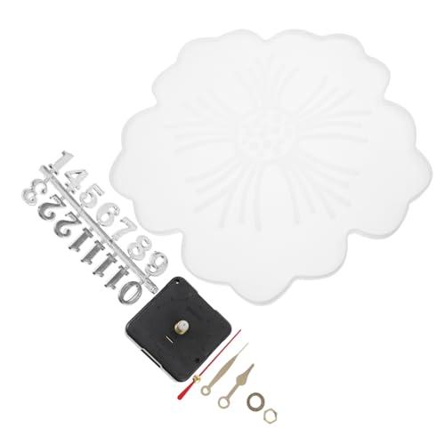 Homoyoyo 1Satz Blumenform Uhr Silikonform DIY Wanduhr Gießform für Bastelarbeiten Uhrwerk für Persönliche und Designs von Homoyoyo