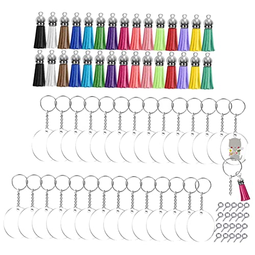Homoyoyo 1Satz DIY Acryl Schlüsselring Set mit Bastelset für Schlüsselanhänger Individuell Gestaltbare Acrylplättchen Schlüssel Taschen und Geschenkidee von Homoyoyo
