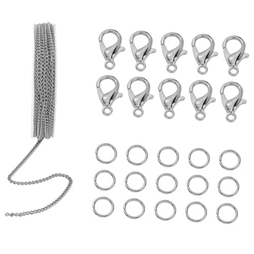 Homoyoyo 1Satz DIY Halskette Erweiterte Ketten für Schmuckherstellung mit Hummerverschlüssen und Offenen Ringen für Armbänder und Bastelprojekte von Homoyoyo