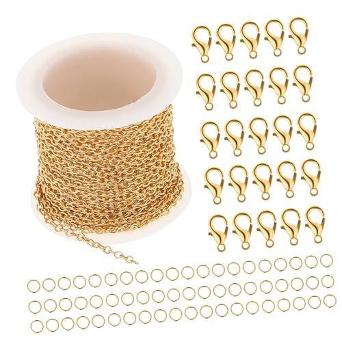 Homoyoyo 1Satz DIY Schmuckketten Mit Goldenen Bastelketten Offenen Sprungringen Und Lobster Clips Für Individuelles Schmuckdesign Und Projekte Homoyoyo 1Satz DIY Schmuckketten Mit Goldenen Bastelketten Offenen Sprungringen Und Lobster Clips Für Individuelles Schmuckdesign Und Projekte von Homoyoyo