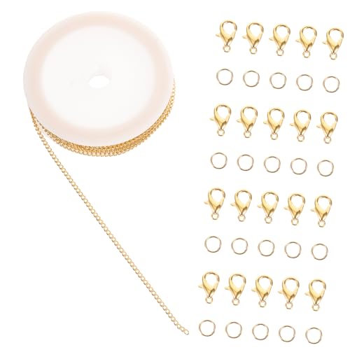Homoyoyo 1Satz Kettensatz Mit Karabinerverschluss Biegering Und Kette Zur Schmuckherstellung Langlebige Metallkette Für Armband Und Halsketten DIY Projekte von Homoyoyo
