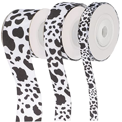 Homoyoyo 1Satz Kuhfleckenmuster Grosgrain Bänder Yards Handgefertigtes DIY Dekoband für Kränze und Bastelarbeiten Vielseitig Einsetzbar für Partys und Projekte von Homoyoyo