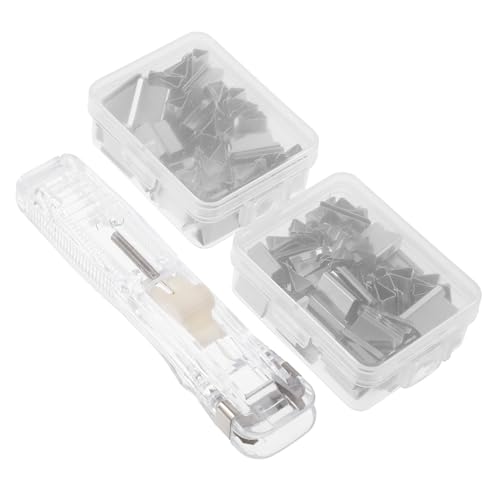 Homoyoyo 1Satz Nachfüllbare Papierhefter mit Clip Spender DIY Hefter für Bürobedarf Transparenter Aktenhefter Nachfüllbare Clips Vielseitig Einsetzbar von Homoyoyo