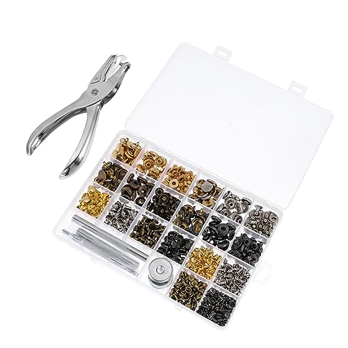 Homoyoyo 1Satz Teiliges Leder Nieten für DIY Handwerk Dekorative Nieten für Taschen Gürtel Kleidung Schuhe Installationswerkzeugen und Aufbewahrungsbox von Homoyoyo