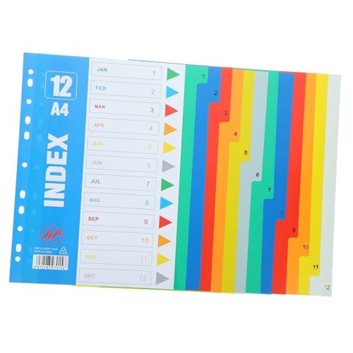 Homoyoyo 1Satz Trennblätter Pastellfarbene Notizbuch Trennblätter Für Ordner Aktenordner Zubehör Praktische Ordnertrenner Für Büro Und Zuhause von Homoyoyo