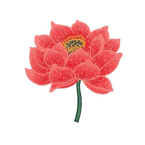 Homoyoyo 1Stück Kreativer Lotus Patch Bestickter Aufnäher für Kleidung Jacken und DIY Projekte Robust und Langlebig für Stilvolle Reparaturen und Dekoration von Homoyoyo