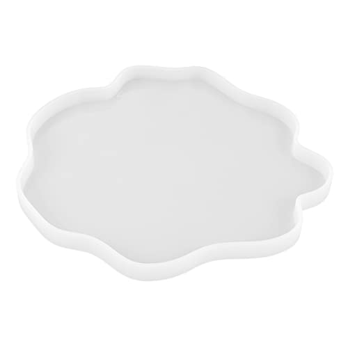 Homoyoyo 1Stück Unregelmäßige Silikonform für DIY Tischdekoration Epoxidharz Gießform Untersetzer Kreative Tassenmatte Hochwertiges Silikonmaterial Weiß von Homoyoyo