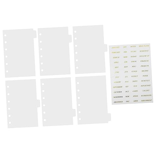 Homoyoyo 1satz Transparenten Ringbuch-trennern Mit Goldenen Aufklebern -trennblätter Notizbücher Zubehör Für Kreative Planer Und Journale von Homoyoyo