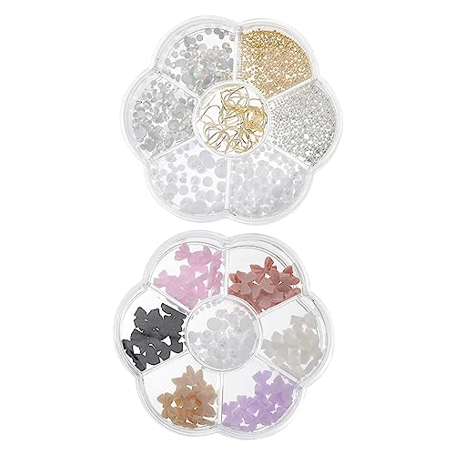 Homoyoyo 2 Boxen Boxen Nagelperlen Set Nail Art Schmuck Perlen Strass Juwelen Dekoration DIY Nagelkunst Zubehör für Fingernägel Homoyoyo 2 Boxen Boxen Nagelperlen Set Nail Art Schmuck Perlen Strass Juwelen Dekoration DIY Nagelkunst Zubehör für Fingernägel von Homoyoyo