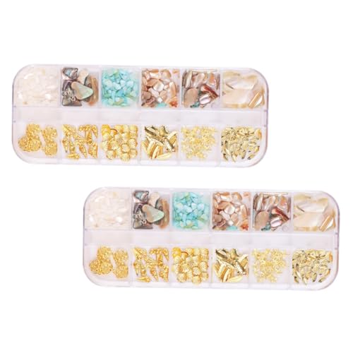 Homoyoyo 2 Boxen Fächer Nagelkunst Dekorationsset Muschel Nail Charms DIY Maniküre Zubehör für Frauen Langlebig Leicht für Bühne Party und Homoyoyo 2 Boxen Fächer Nagelkunst Dekorationsset Muschel Nail Charms DIY Maniküre Zubehör für Frauen Langlebig Leicht für Bühne Party und von Homoyoyo