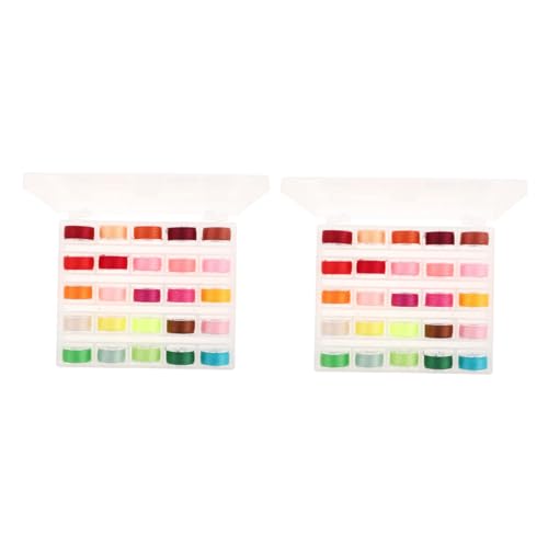 Homoyoyo 2 Karton Nähmaschinen Spulen Set mit Transparenten Aufbewahrungsboxen Vorgewickelte Polyesterfäden Fächer Bunte Kunststoff Bobbins für Quilten und Stickerei Multifunktional und Homoyoyo 2 Karton Nähmaschinen Spulen Set mit Transparenten Aufbewahrungsboxen Vorgewickelte Polyesterfäden Fächer Bunte Kunststoff Bobbins für Quilten und Stickerei Multifunktional und von Homoyoyo