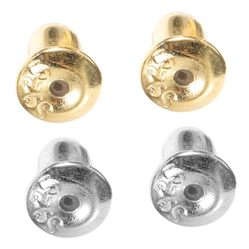 Homoyoyo 2 Paare Ohrring Verschlüsse aus Silber und Gold Hypoallergene Ohrstecker Stopper Langlebige DIY Schmuckzubehör für Präzises Basteln und Sicheren Halt von Homoyoyo