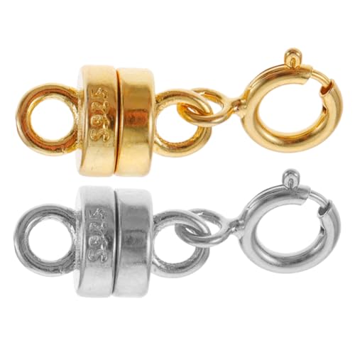 Homoyoyo 2 Paare Pärchen Magnetverschlüsse für Sterling Silber Kettenverlängerung mit Einseitigem Federverschluss Glänzend Platin und Gold für Schmuckherstellung und DIY Projekte Homoyoyo 2 Paare Pärchen Magnetverschlüsse für Sterling Silber Kettenverlängerung mit Einseitigem Federverschluss Glänzend Platin und Gold für Schmuckherstellung und DIY Projekte von Homoyoyo